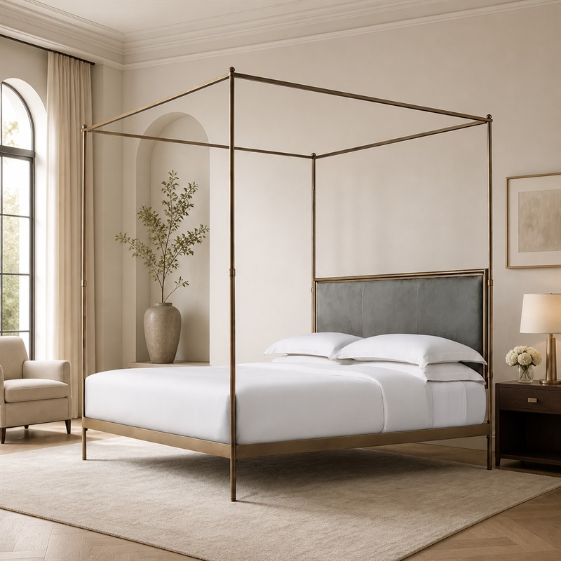 Canopy Bed Frame Metal Queen - xx-Struttura Letto Matrimoniale Moderna in Stile