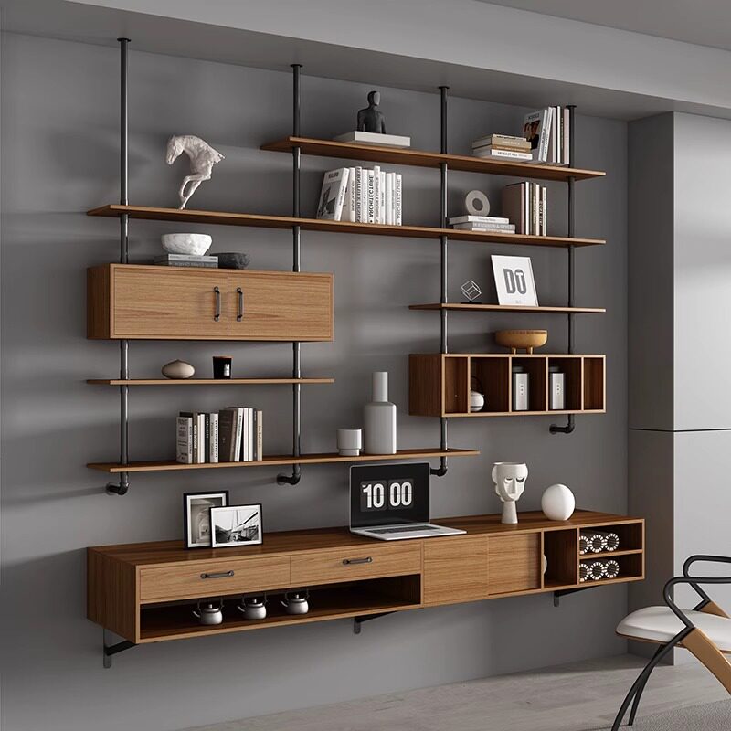 Tables - Scrivania Moderna in Legno Massello Sospesa,