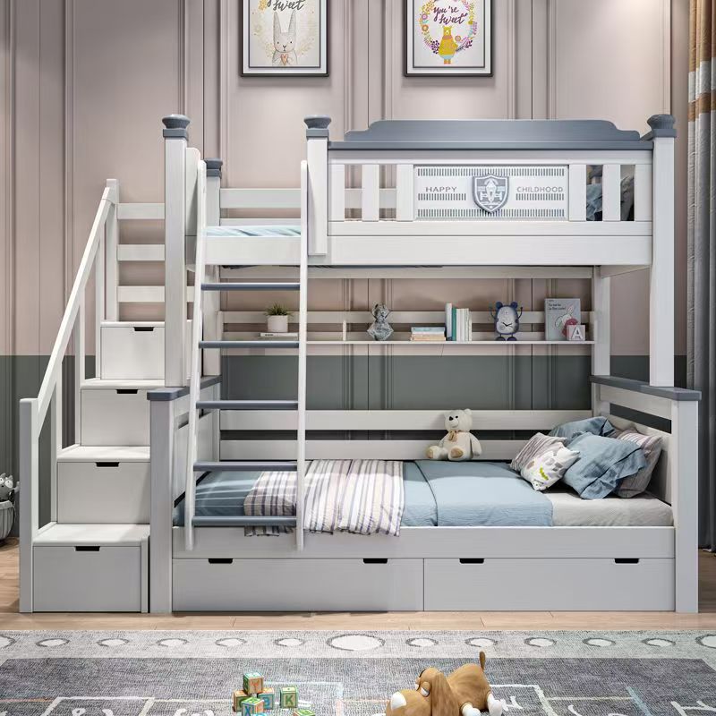 Bunk Bed With Stairs And Slide - Letto a Castello in Legno Massello