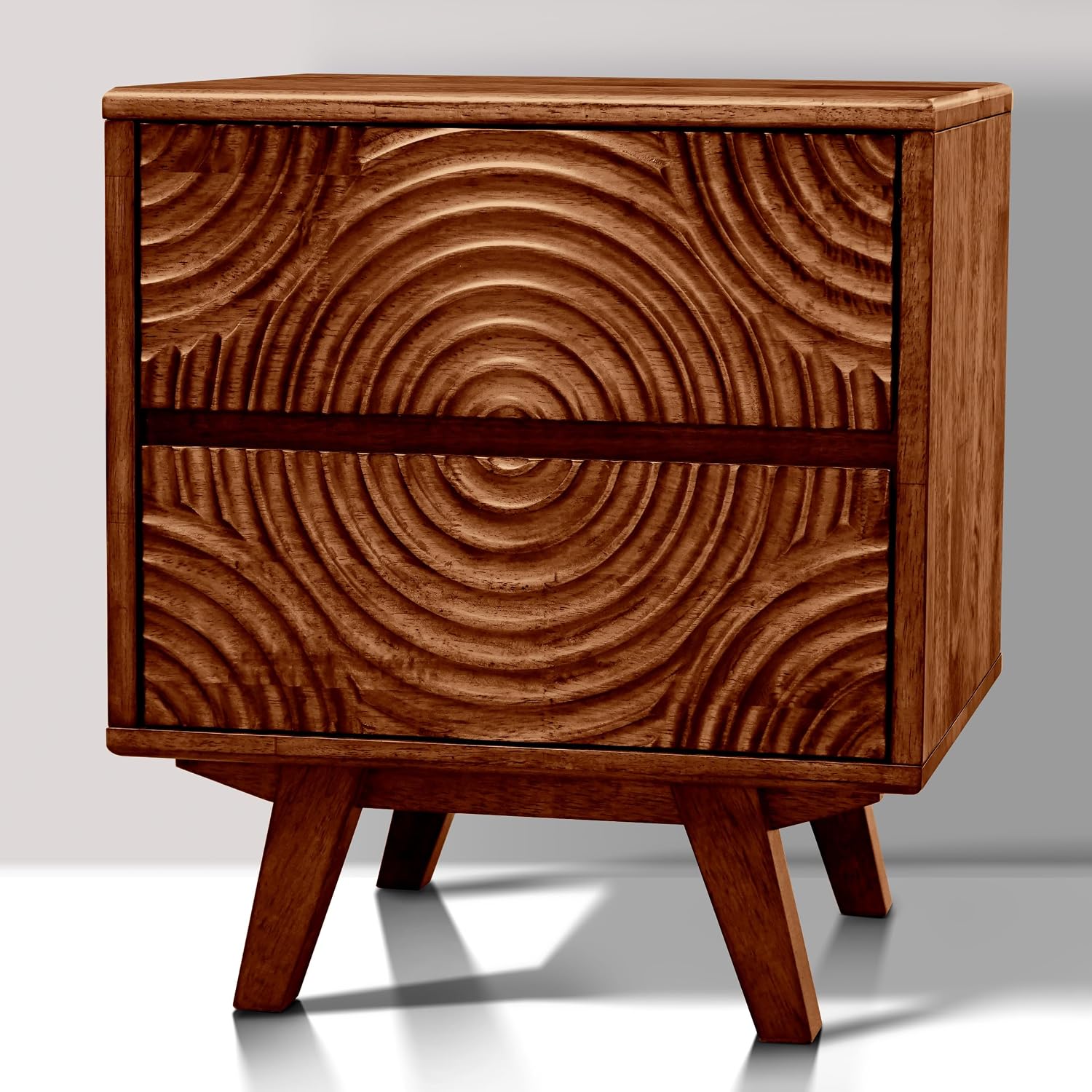 Solid Wood Nightstand 2 Drawers - Comodino in Legno Massello di Acacia