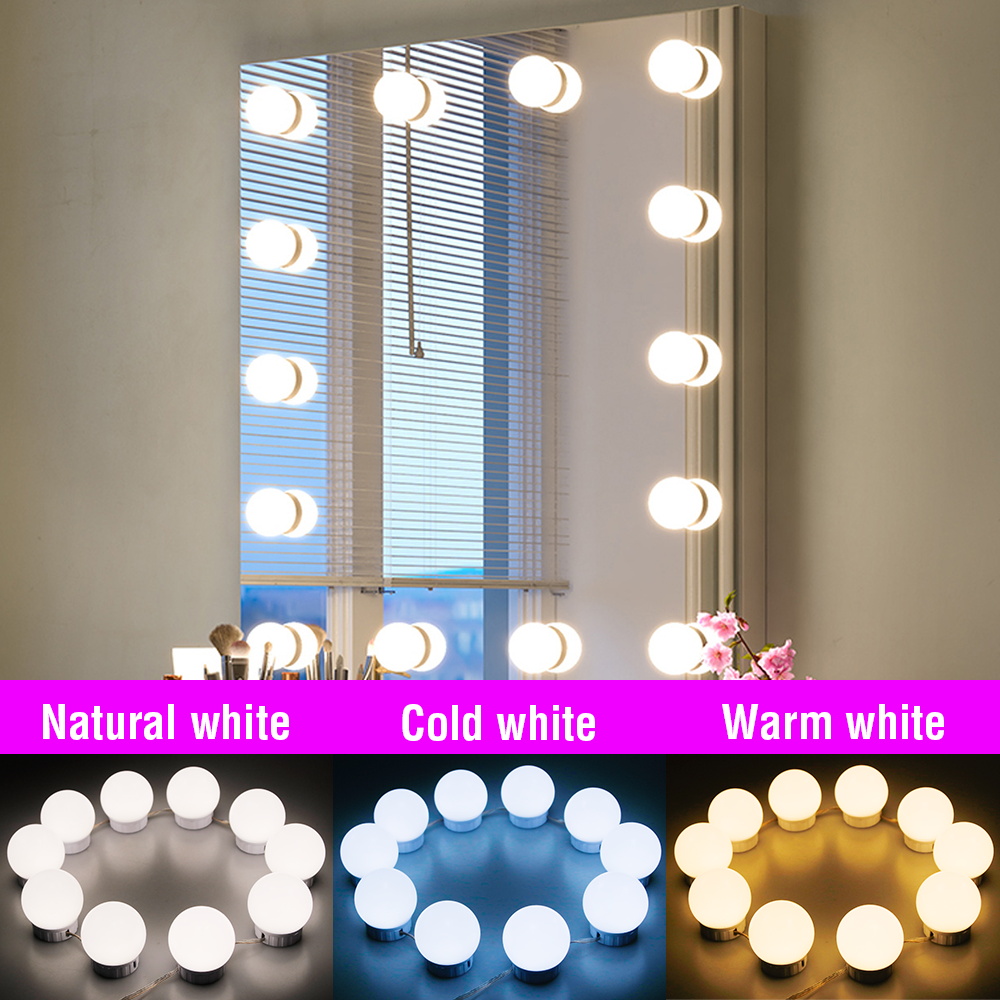 Dressing Table Vanity With Lighted Mirror - Luci LED USB per Specchio da