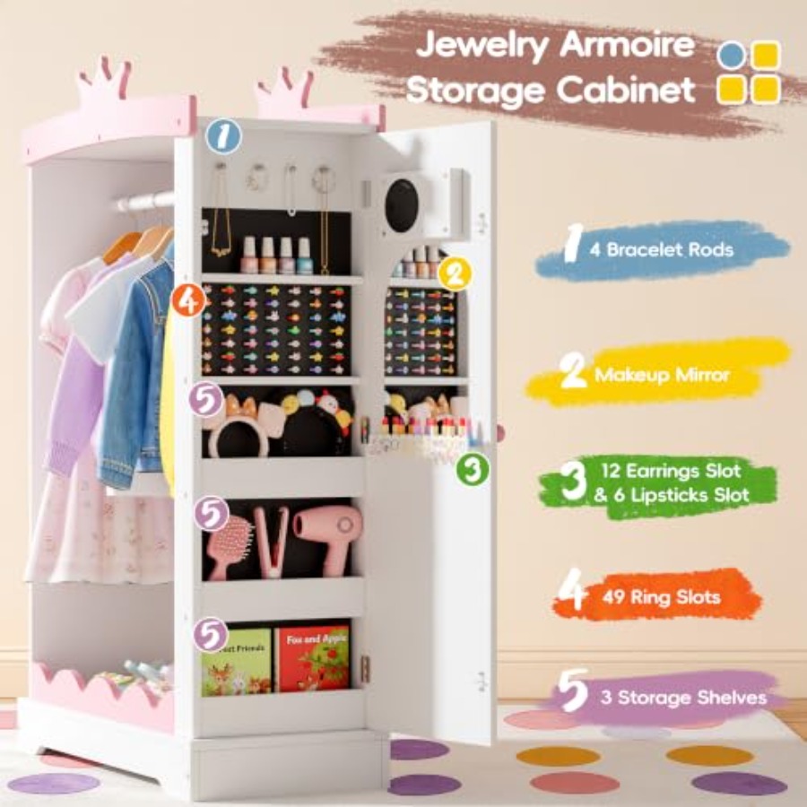 Armadio Giocattolo con Specchi - Full Length Mirror Jewelry Armoire recensione e prezzo