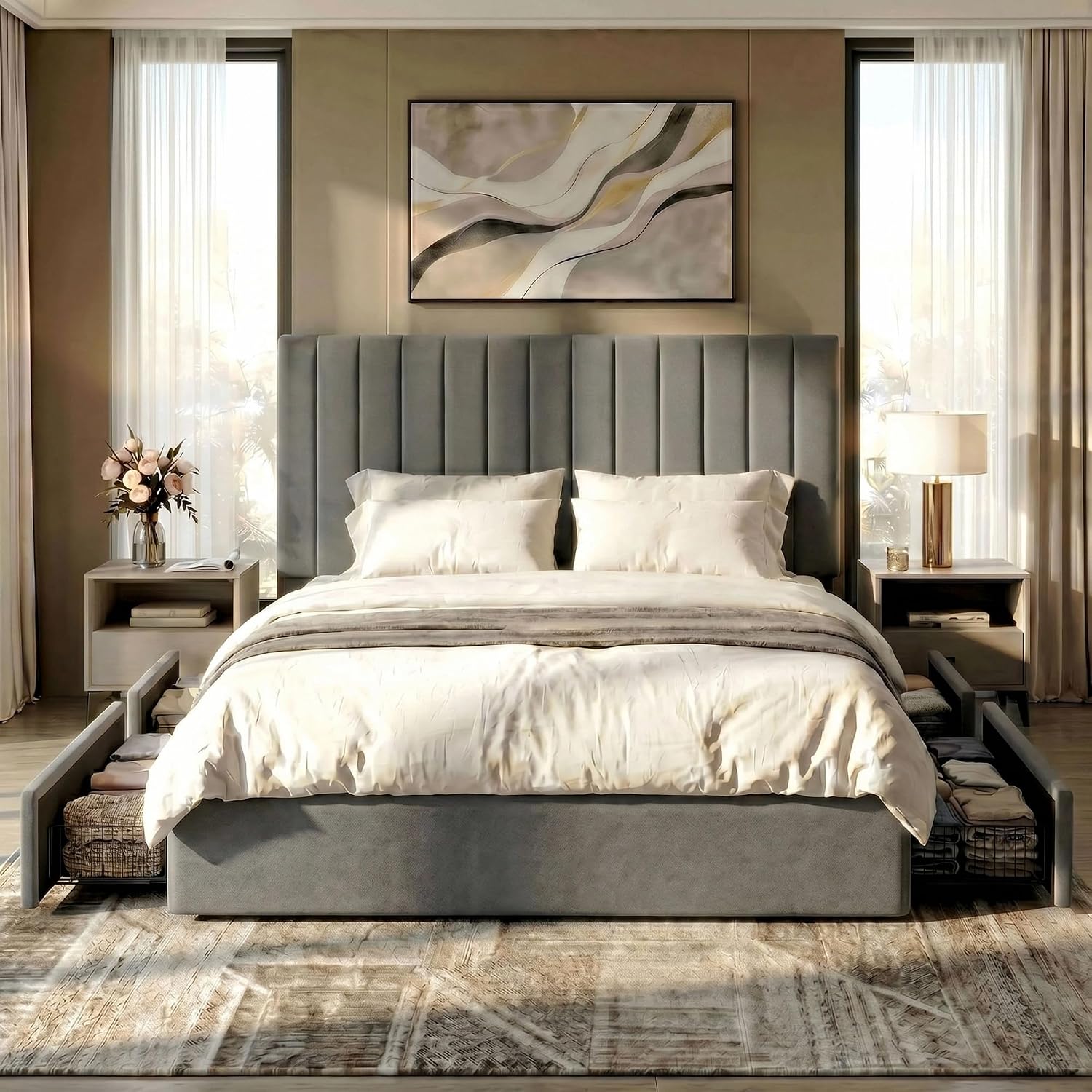 Struttura per letto matrimonia - King Size Bed Frame With Storage Drawers recensione e prezzo