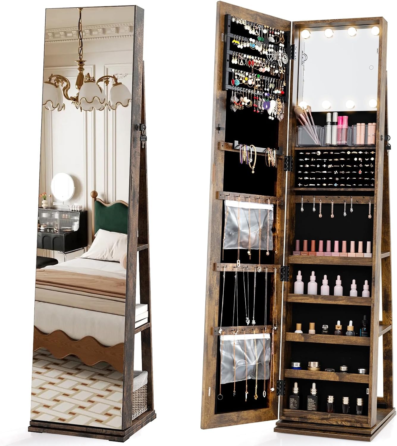 Armadio Portagioie Girevole co - Full Length Mirror Jewelry Armoire recensione e prezzo