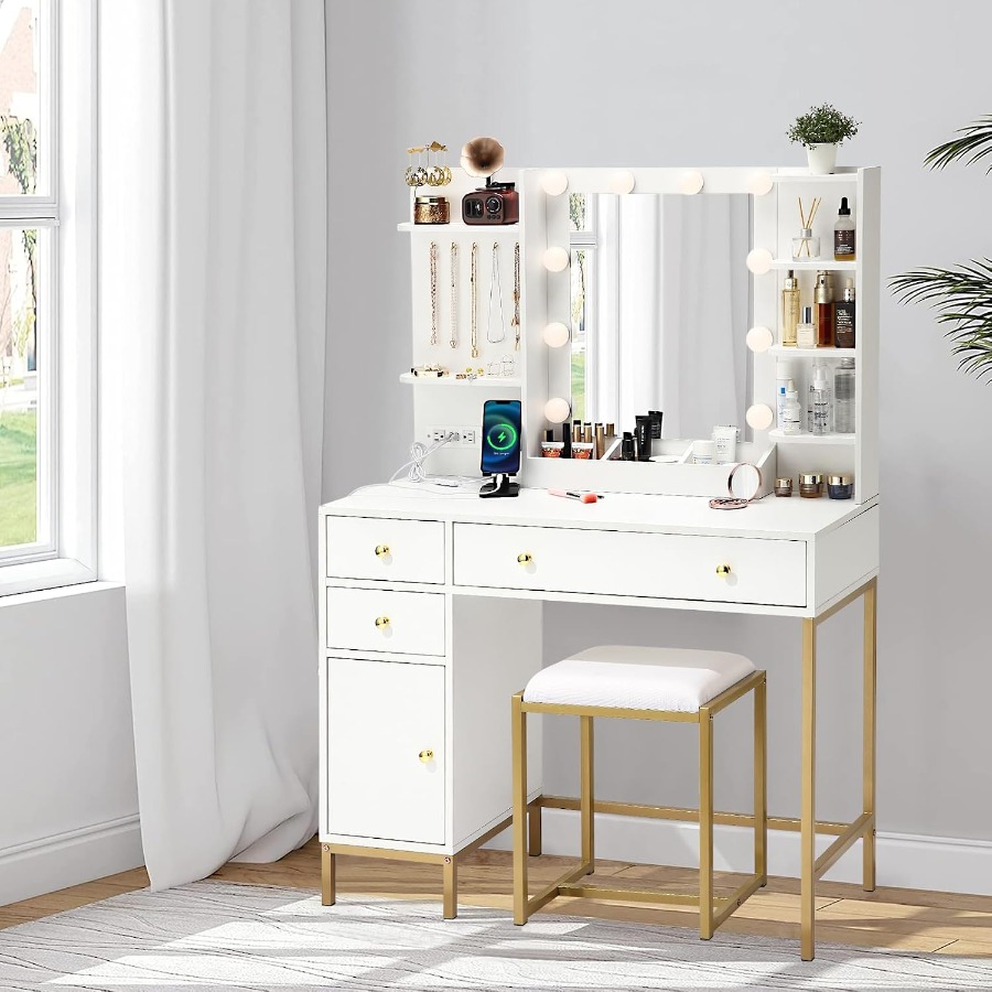 Tavolo da toeletta con specchi - Dressing Table Vanity With Lighted Mirror recensione e prezzo