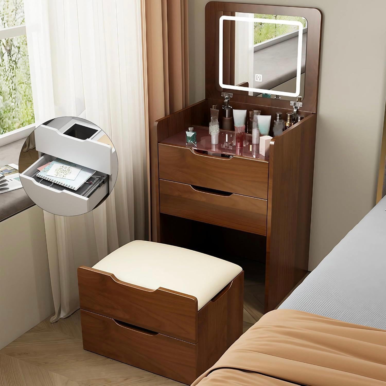 Set da toeletta con piano riba - Dressing Table Vanity With Lighted Mirror recensione e prezzo